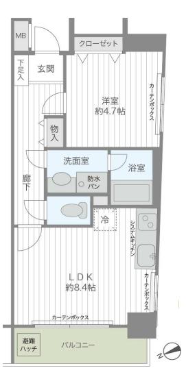 ベスト御茶ノ水 2階 1LDKの間取り