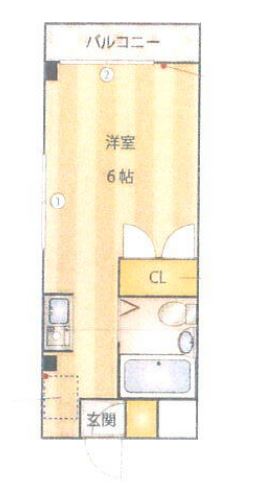 メゾン目白台 2階 1Rの間取り