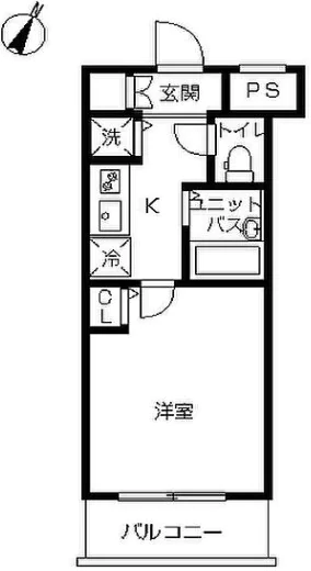 スカイコート文京白山第5 2階 1Kの間取り