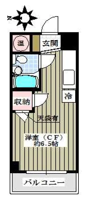 糸徳弥生ハイツ 1階 1Rの間取り