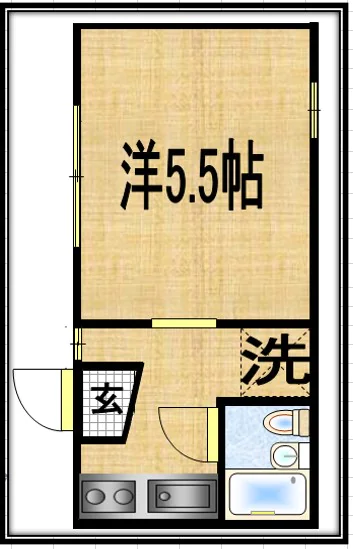 スターハイム江戸川橋 2階 1Kの間取り