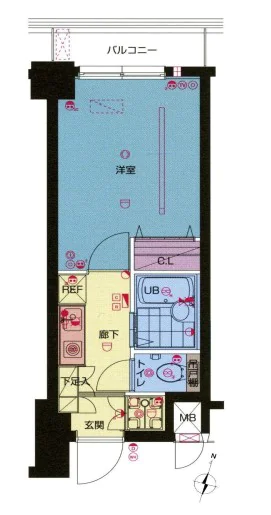 ブライズ御茶ノ水 3階 1Kの間取り