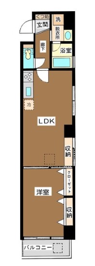 ヴィラ　エテールナ 3階 1LDKの間取り