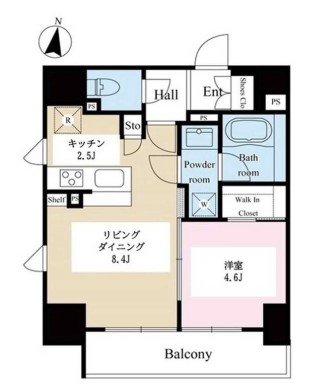 【築浅】テラス文京本郷 7階 1LDKの間取り