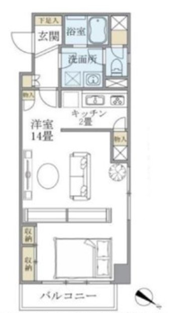 シティハイツ根津 7階 1Kの間取り
