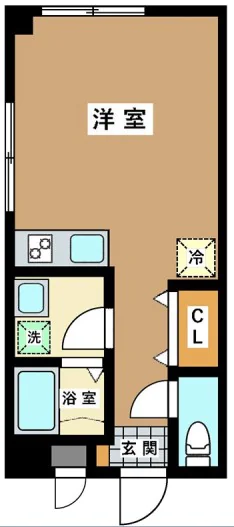 ラッピー興産ビル 2階 1Rの間取り