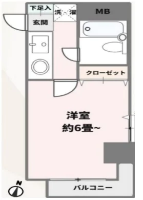 ライオンズプラザ白山 3階 1Kの間取り