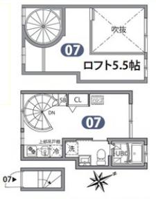 ブランコート文京竹早　 2階 1Rの間取り