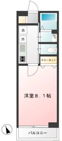 パークビューテラス目白台 1階 1Kの間取り