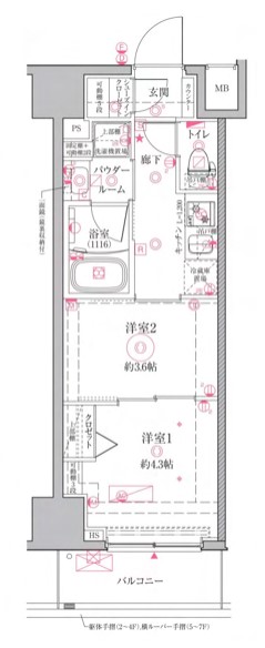 クレイシアＩＤＺ江戸川橋 7階 2Kの間取り