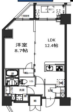 S-RESIDENCE駒込六義園（エス-レジデンス駒込六義園） 14階 1LDKの間取り