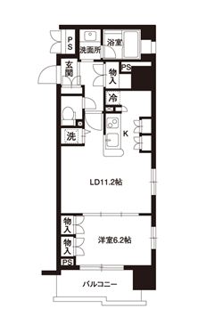 レジディア御茶ノ水 5階 1LDKの間取り