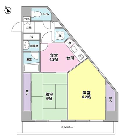 フローラ本駒込 9階 2DKの間取り