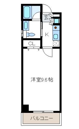 サンモールエイト小石川 9階 1Kの間取り