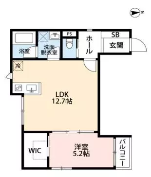 J’sコート文京千駄木 (ジェイズコートブンキョウセンダギ) 2階 1LDKの間取り