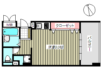 プラネット本郷 3階 1Rの間取り