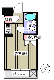 エースハイツ綾部 2階 1Rの間取り