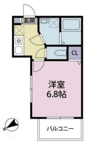 コンフォート小石川 1階 1Kの間取り