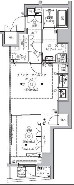 C’est joli 東大前（セジョリ東大前） 5階 1LDKの間取り