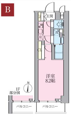 ルネサンスコート文京白山 4階 1Kの間取り