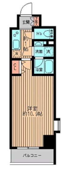 レガーロ御茶ノ水Ⅱ 2階 1Kの間取り