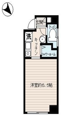 遊学舎 4階 1Rの間取り