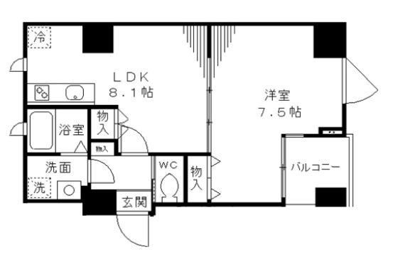 ユーガ千石 4階 1LDKの間取り