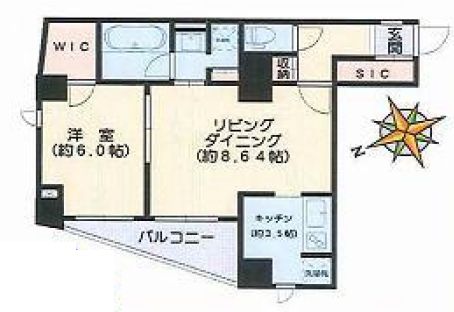ル・シック湯島 7階 1LDKの間取り