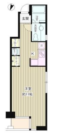 FLATS一番町 6階 1Kの間取り