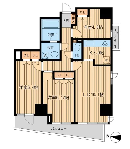 ＫＤＸレジデンス千駄木 3階 2SLDKの間取り