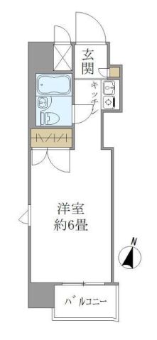 ビューネ茗荷谷 5階 1Rの間取り