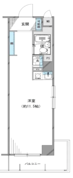 エストレーヴ文京神楽坂 2階 1Rの間取り