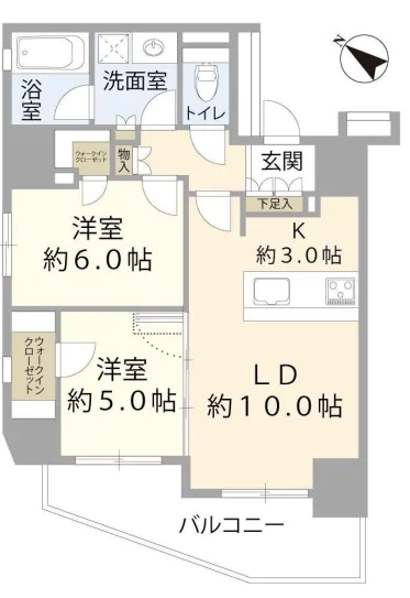 【築浅】シェフルール文京茗荷谷 11階 2LDKの間取り