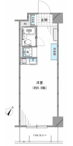 エストレーヴ文京神楽坂 3階 1Rの間取り