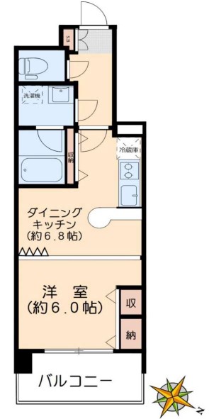 ライオンズマンション東大赤門前 6階 1DKの間取り