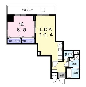 アクシオン音羽 5階 1LDKの間取り