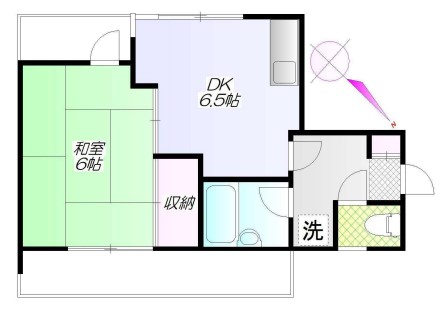 リラヒューセット 3階 1DKの間取り