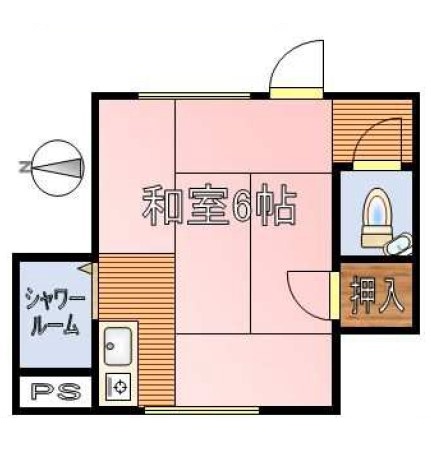 第一末廣ビル 3階 1Rの間取り