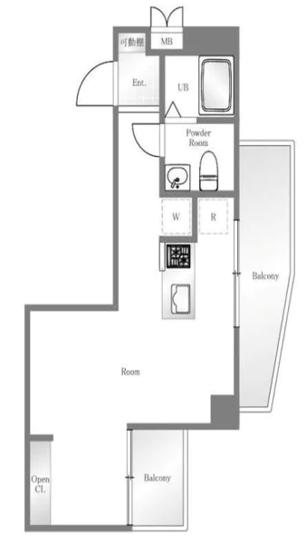 シルバープラザ白山 9階 1Rの間取り