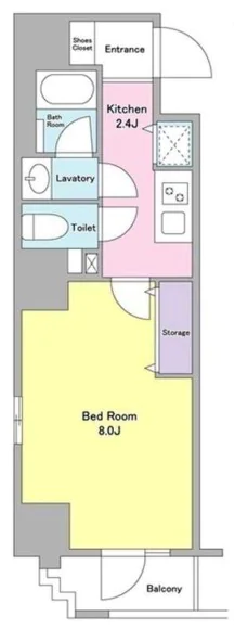 メゾン・ド・ヴィレ本郷３丁目 9階 1Kの間取り