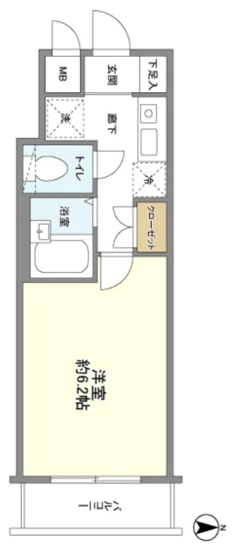 メインステージ江戸川橋Ⅱ 3階 1Kの間取り
