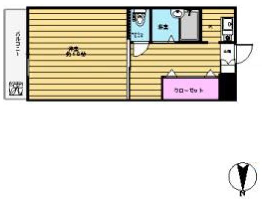 正太駒込マンション 2階 1DKの間取り