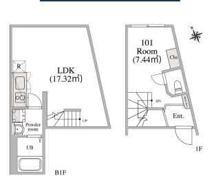 ＲＥＭＵ本郷 1階 1LDKの間取り