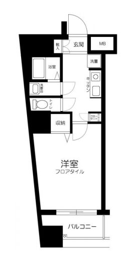 フォレストヒルズ小日向 2階 1Kの間取り