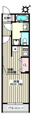 パークアベニュー目白台 1階 1Rの間取り
