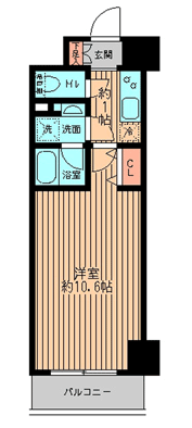 レガーロ御茶ノ水Ⅱ 5階 1Kの間取り