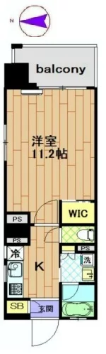 Garden Court小石川（ガーデンコート小石川） 4階 1Kの間取り