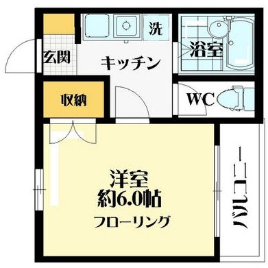 ハイコート長島 4階 1Kの間取り