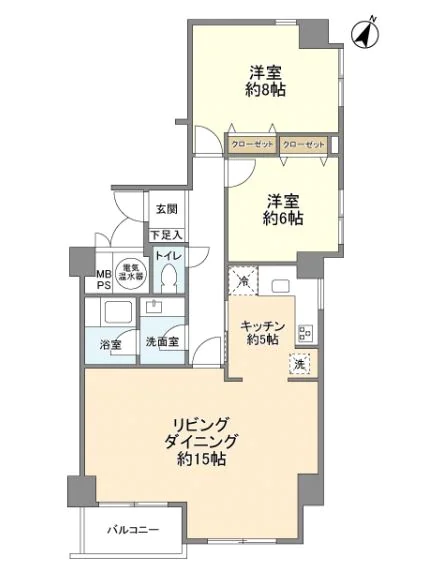 本郷七番館 8階 2LDKの間取り