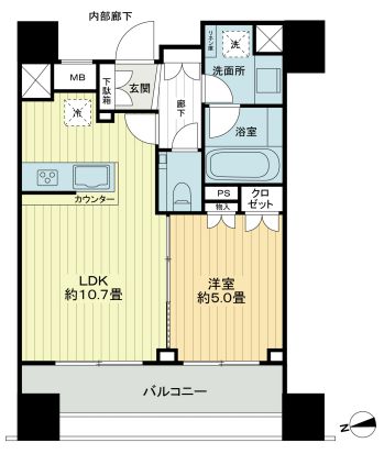 クラッシィハウス本郷コンフォルテ 2階 1LDKの間取り